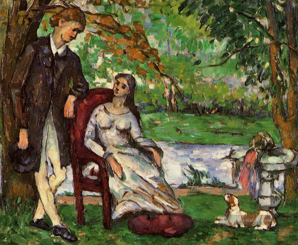 Paare in einem Garten Paul Cezanne Ölgemälde